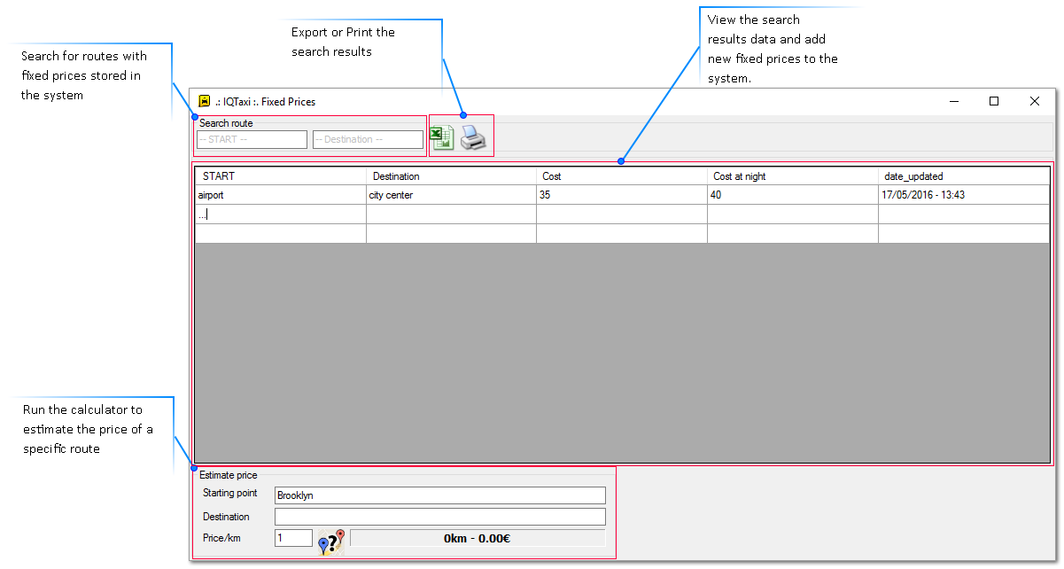 Predefined Prices Form